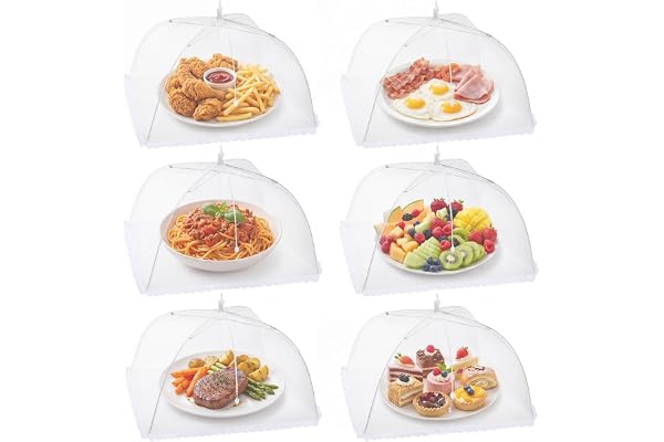 Homealexa Flugskyddskåpa 6 set matskydd vikbart kakskydd flugskärm livsmedel skydd perfekt skydd för mat frukt picknick BBQ