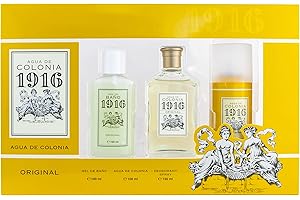 1916 ORIGINAL 1916 - Original, Perfume 100 ml + Desodorante en Spray 150 ml + Gel Baño 100 ml, Pack 3, Estuche Regalo Hombre y Mujer, Fragancia Unisex, Cítrica y Floral, Aroma de Larga Duración y Poder Inmenso