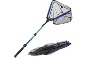 Sougayilang Fishing Net Landing Nets for Fishing with EVA Foam, Aluminum Alloy Pole Handle Telescopic Fishing Landing Net,Lightweight Portable for Lake,Sea,River