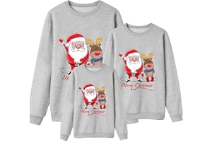 YINGUO Weihnachtspullover Familie Set Herren/Damen/Kinder Ugly Christmas Sweater Lustig Weihnachtspulli Rundhals mit Reindeer Unisex Weihnachts Pullover Pärchen Weihnachtsoutfit
