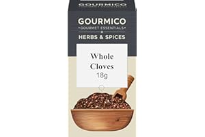 GOURMICO Whole Cloves, Ideal to Spice Up Curries, Sauces, Meats & Fish or Partnered with Spiced Baked Goods. Suitable for Vegetarians and Vegans, 18g Pack