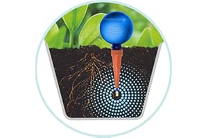 Plantpal Pack of 4 Large Watering Globes. New Clear Colours 2 GREEN and 2 BLUE clear view of water level. Holiday and Everyday Self Watering for plants.