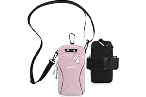 BAGZY Sport Armtasche Armbänder Handytasche zum Umhängen Crossbody Schultertasche Sport-Armband Laufen 6,7 Zoll Handytasche Reise Brieftasche Geldgürtel für iPhone 13 Pro/12 Pro Max/XS (Rosa)