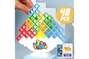 JUNBAOYYDS Tetra Tower Gioco, Tetris Balance Toy, Tetris Giocattolo Impilabile Giochi Educativi Gioco, Tetris Balance Toy Tower per Ragazzi e Ragazze dai 3-9 Anni (48 Pieces)