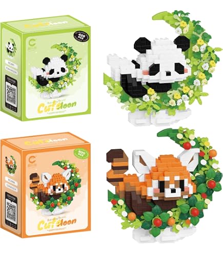 Panda Bauspielzeug – 3 Sets, 1298 Mini-Bausteine, Für Kinder Ab 4
