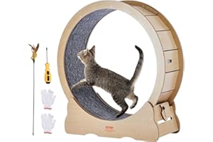 VEVOR Cat Exercise Wheel, Large Cat Treadmill Wheel for Indoor Cats, 35.8 inch Pet Running Wheel with Detachable Carpet and Teaser for Running/Walking/Training, Suitable for Most Cats