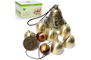 GREEN THUMBZ Campane a vento, campanellini metallici porta fortuna Feng Shui per interni e esterni (con drago decorativo)