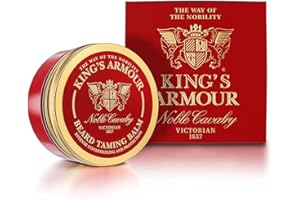 King's Armour Balsam do brody (50 ml) – stylizuje, wzmacnia, zmiękcza i pielęgnuje brodę i wąsy – naturalny balsam do brody dla mężczyzn z olejkiem arganowym, jojoba i słodkich migdałów
