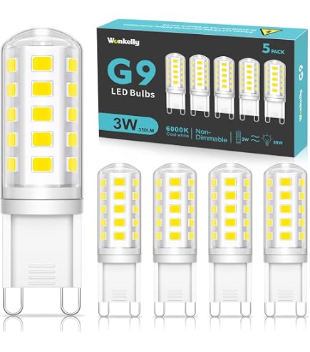 10 Stück G9 LED Glühbirnen 5W Kaltweiß 6000K | 500LM, Entspricht 40-50W Halogen | Nicht Dimmbar, Für Kronleuchter & Lampen