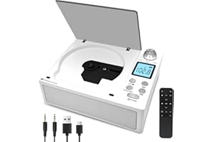 CTDZLED Tragbarer CD-Player mit Bluetooth 5.3 Sender & Empfänger, 4000mAh Akku, HiFi-Sound, USB/TF/AUX, LED-Display, Fernbedienung für Haus/Auto/Geschenk