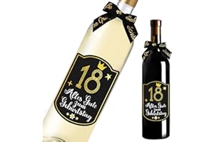 rnairni Flaschenetikett zum 18. Geburtstag – Happy Birthday 18 – Happy Birthday 18–15 x 11 cm, persönliches Geschenk, Party-Dekoration