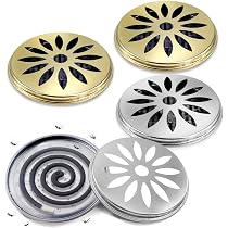 2 Porta Zampironi In Acciaio Inox Portatili - Diametro 13 Cm, Altezza 4,5 Cm, Design Cavo Per Combustione Uniforme, Per Campeggio E Giardino - 6