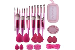 LHLXZQ Ensemble de Pinceaux de Maquillage, avec éponge de Maquillage, Pompon à Poudre et Tapis de Nettoyage, pour fond De Teint Blush Anti-cernes Ombres à Paupières Poudre et Contouring#2