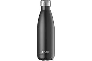 ‎FLSK FLSK das OLD Original Trinkflasche • 500ml • Thermoflasche • Isolierflasche • hält 18h heiß • 24h kalt (Farbe Black, Grösse 500ml)