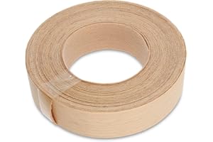 WoodPress Banda de hierro de haya vaporizada de 22 mm sobre el borde - Rollo de 7,5 m - Cinta de chapa de madera preencolada para aplicación de bricolaje