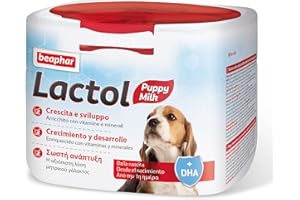 Beaphar Lactol Leche de sustitución Cachorros, Perros, Leche en Polvo, Proteína Altamente digestible, Desarrollo cognitivo, Enriquecida con DHA, 250 g