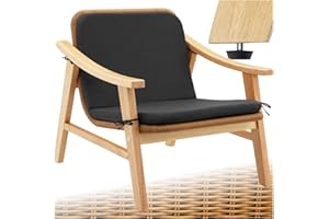 TecTake® Fauteuil Salon de Jardin Chaise avec Accoudoirs pour Salon de Jardin Exterieur en Bois Massif & rotin, Coussin Inclus, Mobilier extérieur pour Amenagement Balcon Terrasse