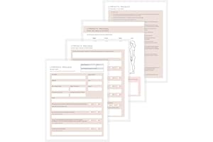 LASHICORN Lymphatic Massage Intake, Consent, and Aftercare Form | 100 Pack | 8.5 x 11" A1 Forms | Clients Signature | Client Forms Bundle | Tan and White Design