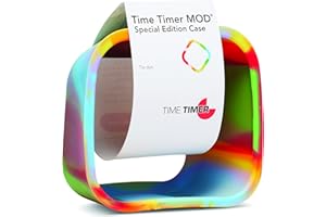 TIME TIMER Zdejmowana osłona, edycja specjalna, kompatybilna z modem wizualnym zegarem, nauka w klasie, zegar biurowy, narzędzie do nauki w domu i spotkania biurowe (Tie Dye) TTMC2-TYDY-W 9x5x9cm