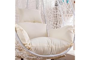 ATLION Hanging Egg Chair Cushion Cover - Waterproof Outdoor Single Seat Swing Egg Chair Cushion Cover with Zipper (Only Cover)(A)