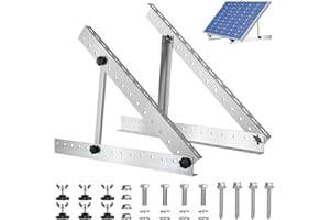Balkonkraftwerk Halterung, shirylzee Solarpanel Halterung, Aluminium Solarmodul Halterung, Winkel Einstellbar 0-90°, für PV Module Balkon flachdachhalterung Dachhalterungen RV(55.6cm-2Stück)