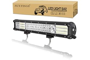 AUXTINGS 45 cm 450W barra luminosa a LED da lavoro fascio di luce per camion trattori 4x4 barca fuoristrada fendinebbia,12V 24V impermeabile IP67