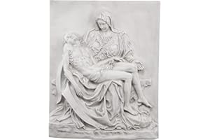 Design Toscano EU4992 Pieta Sculptural Wall Frieze, Antique Stone, 26"H x 12"W