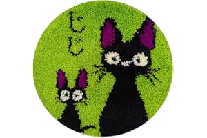 YOOTOM Latch Hook Rug to Make Yourself, Latch Hook Kit, Self-Knotting Set for Children and Adults, Pre-Printed Colour Pattern, 50 x 50 cm