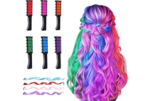 MSDADA 6 Piezas Hair Chalk Peine de Tiza para el Pelo para Niñas y Niños Con 4 pelucas, de Color Brillante Temporal para Niños Niñas Regalos, Lavable, Tinte para el Pelo para, Cumpleaños, Cosplay, Fiesta