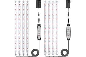 ‎NIELLO Niello 2Pack 4 Stäbe Pflanzenlichtstreifen, Pflanzenleuchten für Zimmerpflanzen, Vollspektrum Sonnenlicht Wachstumslampe mit Auto On/Off 6/12/18H Timer, 5 dimmbare Stufen grow lampe