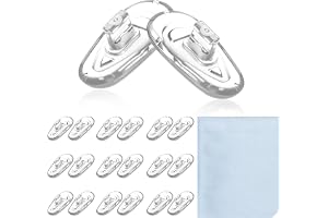 Shimmeroo Uppsättning av 10 par tryckplattor för nässtöd för glasögon, 1,40 cm, mjuka silikon näskuddar, transparenta halkfria ersättningsnäskuddar för solglasögon