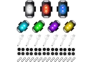 GZGXKJ Luz estroboscópica para drones 7 piezas luz estroboscópica LED anti-colisión 7 colores con carga USB LED intermitente adecuado para motocicletas coches RC drones