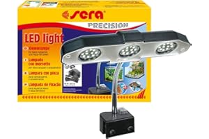 sera 31138 LED light 3 x 2 W una lampada LED (6 W/12 V) con riflettore sottile per illuminazione per acquario e terrario, come ad esempio il Nano Aquarien Cube 16 l, argento