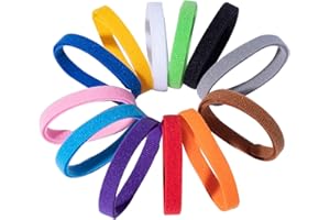 Smukdoo Puppy ID Collars,12PCS Assorted Colors Puppy Identification Collars Adjustable Puppy ID Bands for Pet