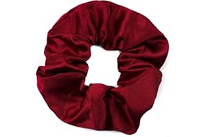 Mytoptrendz® Plain Satin Hair Scrunchies Ponytail Hair Tie Traceless Luxurious Bobbles Classic Hair Accessory (Burgundy)