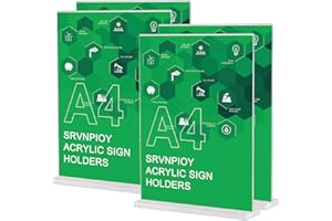 Srvnpioy A4 Ständer Tischaufsteller Aufsteller aus Acryl (4 Stück) T-Form, Klare Tischständer A4-Menühalter für Tische, Kunststoff Werbeaufsteller A4 für Restaurants, Hotels, Schulen, Büros
