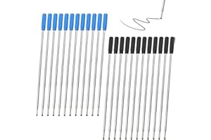 DONOONIS Ricarica Penna, 24 Pezzi Refill Penna a Sfera, Ricariche Penne a Sfera Sostituibili, Ricambio per Penna a Sfera da 1,0 mm in Metallo per Forniture Scolastiche e per Ufficio