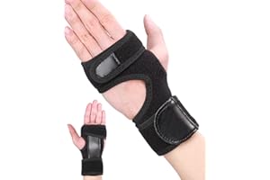 SUEH DESIGN Attelle Poignet, Orthese Poignet réglable pour Soulager la Douleur due au Syndrome du Canal Carpien, Tendinite et Arthrite, Protege Poignet pour Main Gauche, Noir
