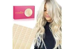 WENNALIFE Lot de 40 extensions de cheveux humains à bande adhésive - 100 g - 40 cm - Blond platine - Bandes invisibles - Soyeux et droits