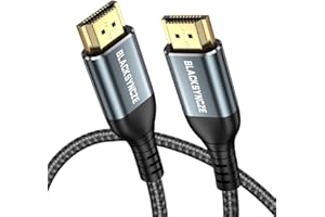 BLACKSYNCZE 4K HDMI Cable 2M, HDMI Lead Nylon Braided HDMI 2.0 Cable Lead High Speed 18Gbps Support 4K@60Hz, ARC, HDR, 3D, Ethernet, Compatible with TV, PS5/4/3, Xbox, Projector, Laptop, PC, Monitor