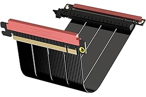 LINKUP - AVA5 Câble Riser PCIE 5.0|Prêt pour RTX5090 RX9070 GPU |x16 128Go/s|Compatible avec Thermaltake TR100 & PCIe 4.0|Conçu pour boîtier Mini ITX|Double Inversion, Noir 21cm (Longueur totale 23cm)