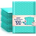 GSSUSA Bubble Mailers 4x8 Inch 100 Pack Padded Envelopes Usable Size 4x7 Inch Shipping Envelopes Self Seal Small Packaging Shipping Bags for Mailing Jewelry, Small Business, Teal