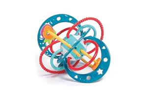 LUDI - Hochet Planète - Jouets D'Éveil Bébé - Dès 3 Mois - Couleur Vives, Différentes Textures & Forme Originale - Développe La Motricité Fine & La Dextérité