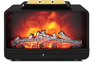 Wowlela Quemador eléctrico de llama dinámica chimenea lámpara de fragancia eléctrica para cera con 4 temporizadores y 3 brillo, lámpara de cera aromática eléctrica de Navidad para el hogar, oficina