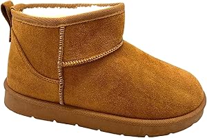 sole london LADIES WOMENS FLAT ANKLE WARM FAUX FUR LINED WINTER SNUGGSLIP ON SHOES BOOTS