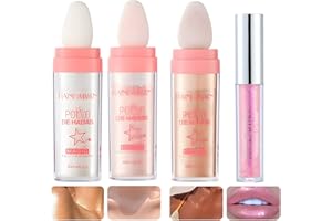 YGACHE Polvo De Hadas En Highlighter Maquillaje 3 Colores Hada Polvos Body Glitter Cuerpo Brillo Corporal Brillante Festivales Fiestas Larga DuracióN Resaltador Stick Highlight Patting Powder