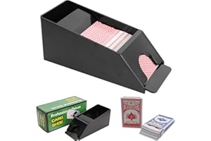 Ulsam Blackjack Shoe Collection Playing Card Dispenser, 4 Deck Size Casino Grade Card Dealer, Card Shoe for Standard Size Poker Deck Gambling Games Accessories, Blackjack Shoe and Discard Tray (Black)