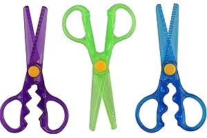 SRV Hub® Art-Box Creative Kids Novelty Cut Safety Scissors Set for Toddlers Training, Arts and Crafts for Kids (3PCs Plastic Scissors)