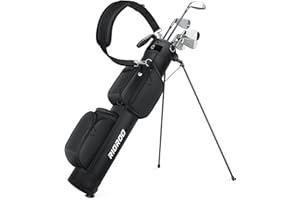 RIOROO Golf Stand Bag, Lightweight Pencil Bag with Padded Strap, 3 Way Divider 4 Pockets, Ideal for the Driving Range, Par 3, Nine Hole Courses and Executive Golf