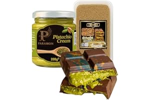 Nest & Nibble Parahon Kunafa Kit | Pistachio Cream & Kataifi Filo Dessert Set | Authentic Middle Eastern Kanafeh Kit | Make-at-Home Kunefe | Gourmet Arabic Pastry Gift Box | 500g